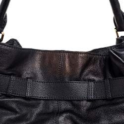 Pre Owned Burberry Black Leather Lambeth Hobo