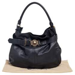 Pre Owned Burberry Black Leather Lambeth Hobo