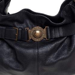 Pre Owned Burberry Black Leather Lambeth Hobo