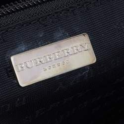 Pre Owned Burberry Beige/Black Nova Check Coated Canvas and Leather Frame Satchel