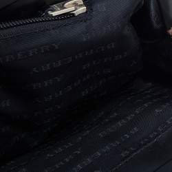 Pre Owned Burberry Beige/Black Nova Check Coated Canvas and Leather Frame Satchel