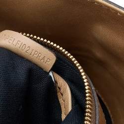 Pre Owned Burberry Beige House Check Canvas and Leather Studded Hobo