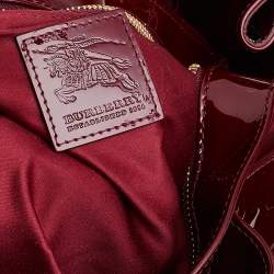 مملوكة مسبقًا Burberry Burgundy Patent Leather Quilted Prorsum Beaton Tote