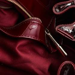 مملوكة مسبقًا Burberry Burgundy Patent Leather Quilted Prorsum Beaton Tote