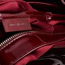 مملوكة مسبقًا Burberry Burgundy Patent Leather Quilted Prorsum Beaton Tote