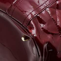 مملوكة مسبقًا Burberry Burgundy Patent Leather Quilted Prorsum Beaton Tote