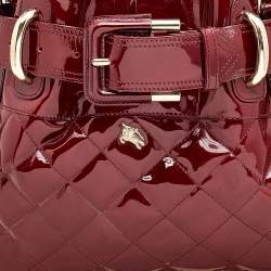 مملوكة مسبقًا Burberry Burgundy Patent Leather Quilted Prorsum Beaton Tote