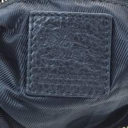 Pre Owned Burberry Black Leather Zipped Detail Malika Hobo