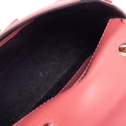 Pre Owned Burberry Pink Leather Mini DK88 Top Handle Bag