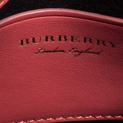 Pre Owned Burberry Pink Leather Mini DK88 Top Handle Bag