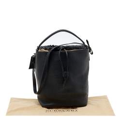 Pre Owned Burberry Black Leather Susanna Bucket Bag