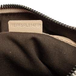 Pre Owned حقيبة بربري باولر بارتو بي في سي كاروهات وجلد رصاصي مدخن / وبيج