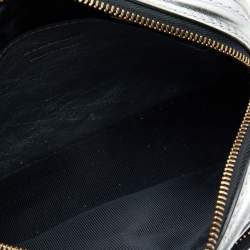 مملوكة مسبقًا حقيبة كاميرا بربري لينك 1983 نايت جلد وكانفاس كاروهات بيج/فضي