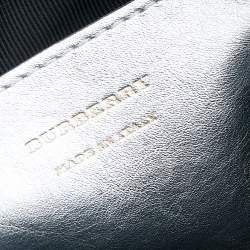 مملوكة مسبقًا حقيبة كاميرا بربري لينك 1983 نايت جلد وكانفاس كاروهات بيج/فضي