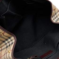 مملوكة مسبقًا Burberry Beige/Brown Haymarket Check Coated Canvas And Leather Shoulder Bag