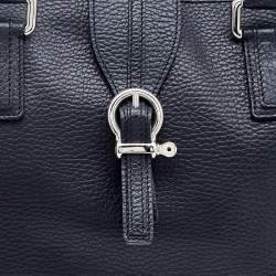 Pre Owned Burberry Black Leather Shoulder Bag
