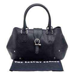 Pre Owned Burberry Black Leather Shoulder Bag