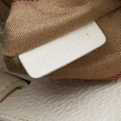 مملوكة مسبقًا Burberry White/Grey Leather And Fabric Tote