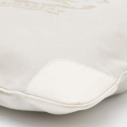 مملوكة مسبقًا Burberry White/Grey Leather And Fabric Tote