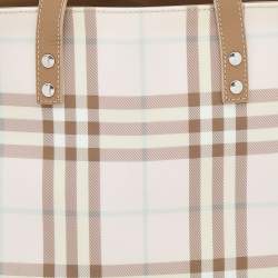 مملوكة مسبقًا Burberry Light Pink/Beige Nova Check Coated Canvas And Leather Tote