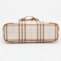 مملوكة مسبقًا Burberry Light Pink/Beige Nova Check Coated Canvas And Leather Tote