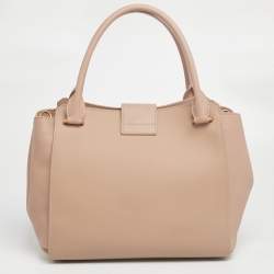 مملوكة مسبقًا Burberry Beige Leather Medium Buckle Tote