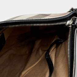 مملوكة مسبقًا Burberry Beige/Black Super Nova Check Coated Canvas And Patent Leather Dryden Crossbody Bag