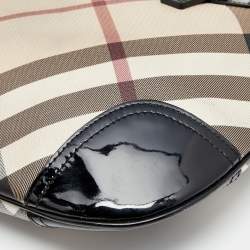 مملوكة مسبقًا Burberry Beige/Black Super Nova Check Coated Canvas And Patent Leather Dryden Crossbody Bag