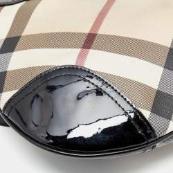 مملوكة مسبقًا Burberry Beige/Black Super Nova Check Coated Canvas And Patent Leather Dryden Crossbody Bag