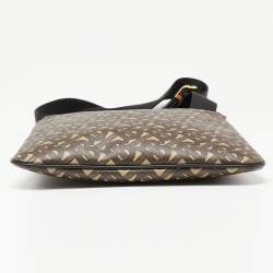 Burberry Brown/Tan TB Monogram Coated Canvas and Leather Messenger Bag