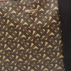 Burberry Brown/Tan TB Monogram Coated Canvas and Leather Messenger Bag