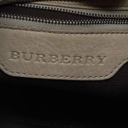 Pre Owned Burberry Beige Coated Canvas And Leather Small Brooklyn Hobo
