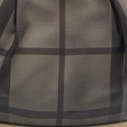 Pre Owned Burberry Beige Coated Canvas And Leather Small Brooklyn Hobo