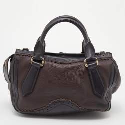 مملوكة مسبقًا Burberry Dark Brown Brogue Leather Tassel Satchel