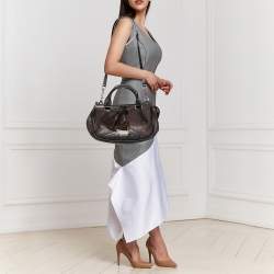 مملوكة مسبقًا Burberry Dark Brown Brogue Leather Tassel Satchel