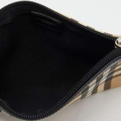 مملوكة مسبقًا Burberry Beige Nova Check Coated Canvas Wristlet Clutch