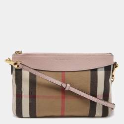 Burberry Pink House Check Coated Canvas Chester Satchel Burberry