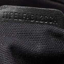 Pre Owned Burberry Black/Beige House Check Canvas and Leather Phoebe Studded Hobo