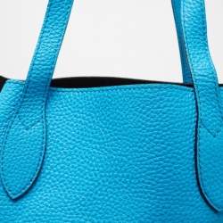 مملوكة مسبقًا Burberry Neon Blue Leather Remington Shopper Tote