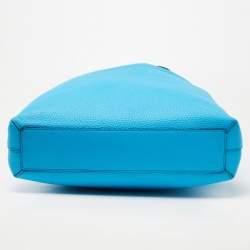 مملوكة مسبقًا Burberry Neon Blue Leather Remington Shopper Tote