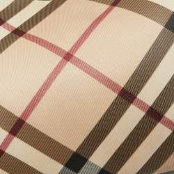 Pre Owned Burberry Metallic/Beige Nova Check Coated Canvas and Leather Barton Hobo