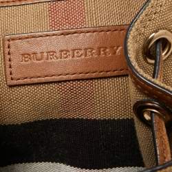Burberry Beige Check Canvas And Leather Chiltern Drawstring Backpack