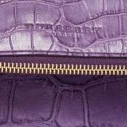 Burberry Purple Alligator Small Kendal Foldover Clutch 