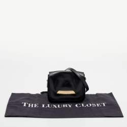 Pre Owned Burberry Black Leather Crossbody Bag