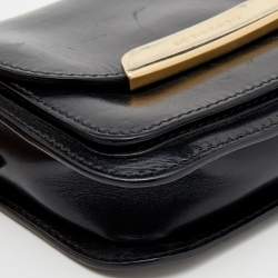 Pre Owned Burberry Black Leather Crossbody Bag