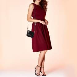 Pre Owned Burberry Black Leather Crossbody Bag