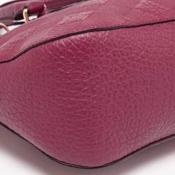 Pre Owned حقيبة بربري بولينغ أورشيد جلد عنابي