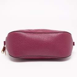 Pre Owned حقيبة بربري بولينغ أورشيد جلد عنابي