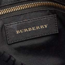 Pre Owned Burberry Beige Check Embossed Leather Orchard Satchel