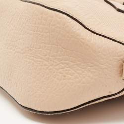 Pre Owned Burberry Beige Check Embossed Leather Orchard Satchel